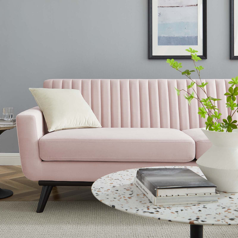 Sonny Channel Tufted Performance Velvet Sofa