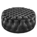 Anakin Tufted Button Large Round Performance Velvet Ottoman