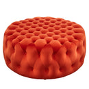 Anakin Tufted Button Large Round Performance Velvet Ottoman