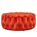 Anakin Tufted Button Large Round Performance Velvet Ottoman