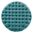 Anakin Tufted Button Large Round Performance Velvet Ottoman