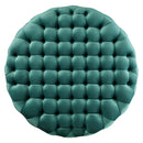 Anakin Tufted Button Large Round Performance Velvet Ottoman