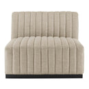 Legacy Channel Tufted Upholstered Fabric Armless Chair
