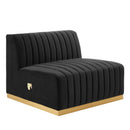 Legacy Channel Tufted Performance Velvet Armless Chair