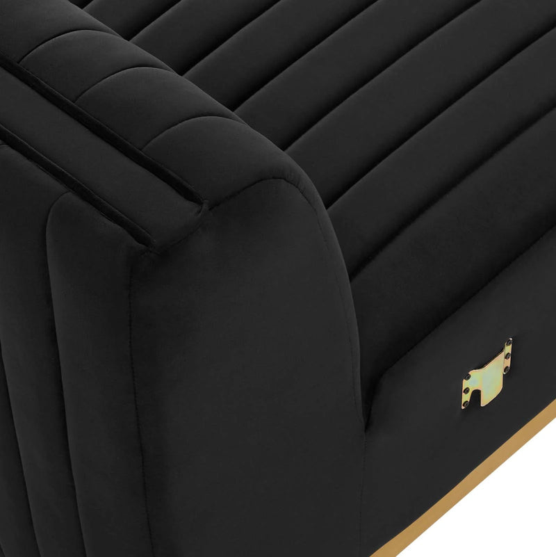 Legacy Channel Tufted Performance Velvet Armless Chair