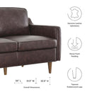 Lillie Genuine Leather Loveseat