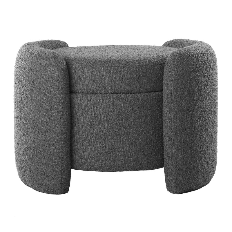Scarlet Boucle Upholstered Ottoman