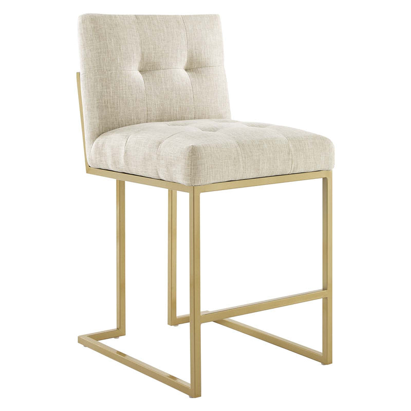 Laila Gold Stainless Steel Performance Velvet Counter Stool Set of 2