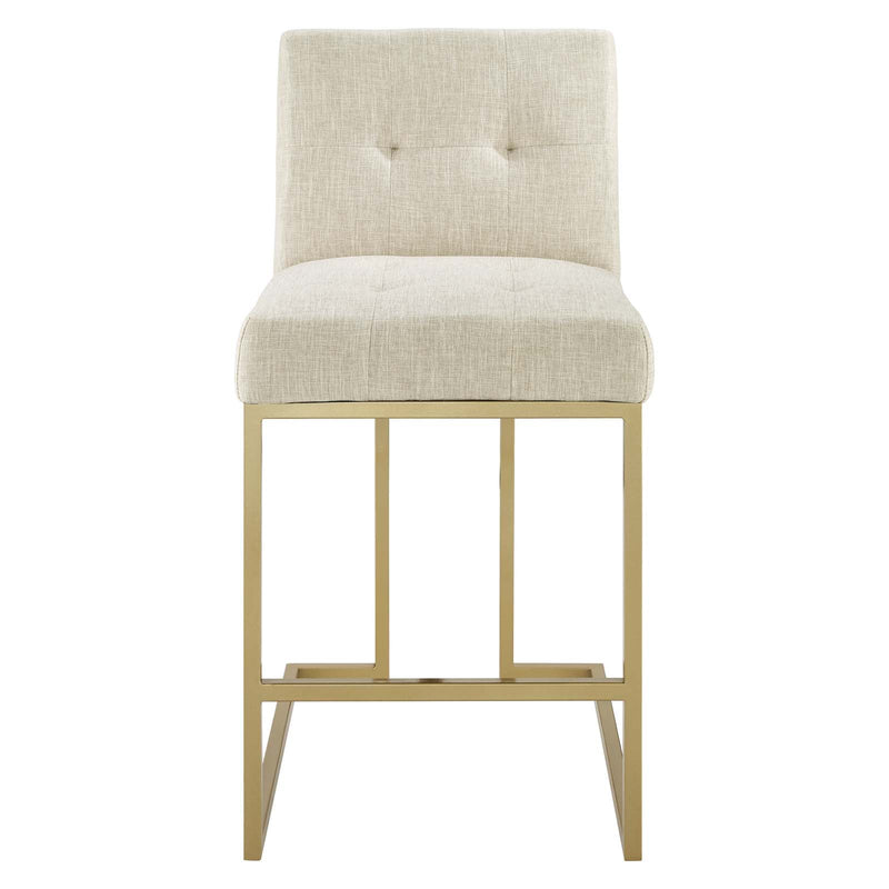 Laila Gold Stainless Steel Performance Velvet Counter Stool Set of 2