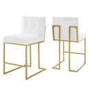 Laila Gold Stainless Steel Performance Velvet Counter Stool Set of 2
