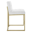 Laila Gold Stainless Steel Performance Velvet Counter Stool Set of 2