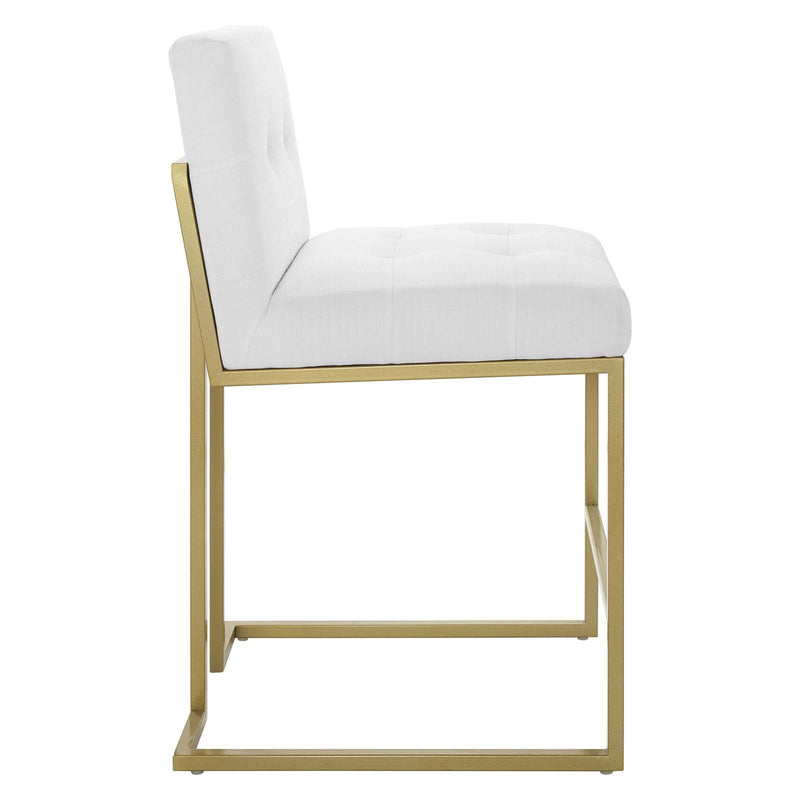 Laila Gold Stainless Steel Performance Velvet Counter Stool Set of 2
