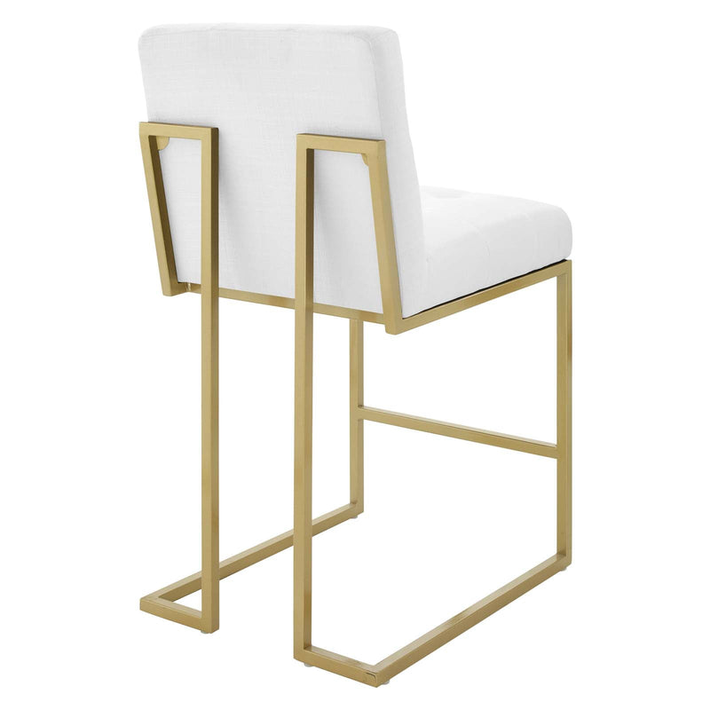 Laila Gold Stainless Steel Performance Velvet Counter Stool Set of 2