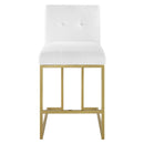 Laila Gold Stainless Steel Performance Velvet Counter Stool Set of 2