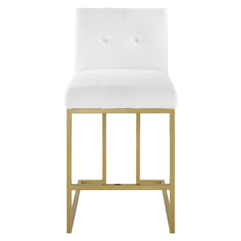 Laila Gold Stainless Steel Performance Velvet Counter Stool Set of 2