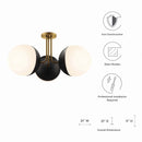 Memphis 3-Light Semi-Flush Ceiling Light