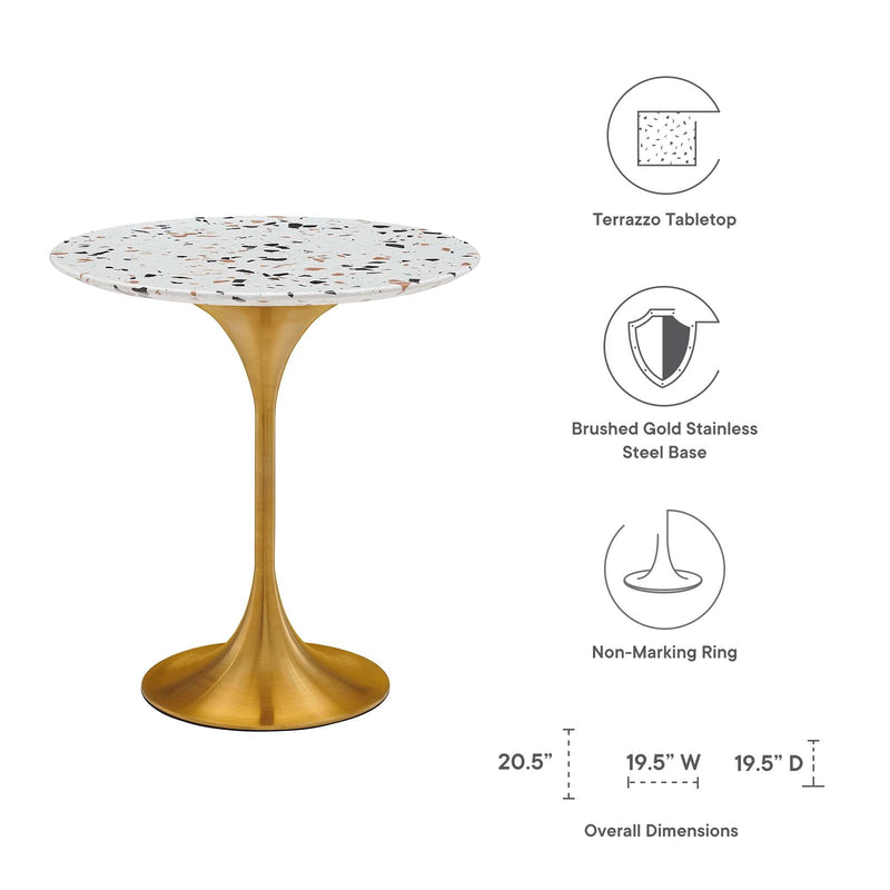 Arianna 20" Round Terrazzo Side Table