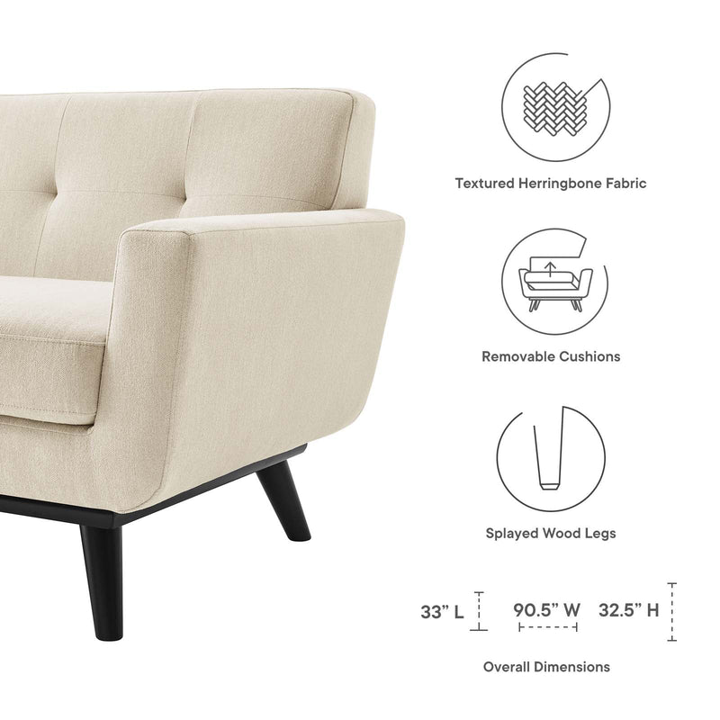 Jimena Herringbone Fabric Sofa