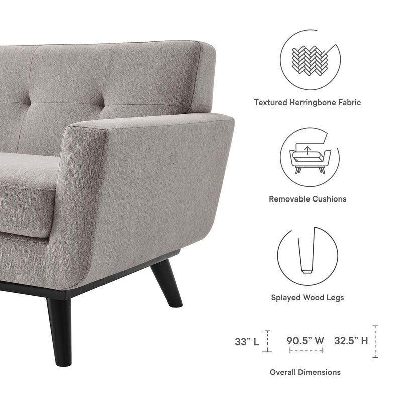 Jimena Herringbone Fabric Sofa