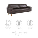Cannon 88" TOP GRAIN Leather Sofa