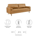 Cannon 88" TOP GRAIN Leather Sofa