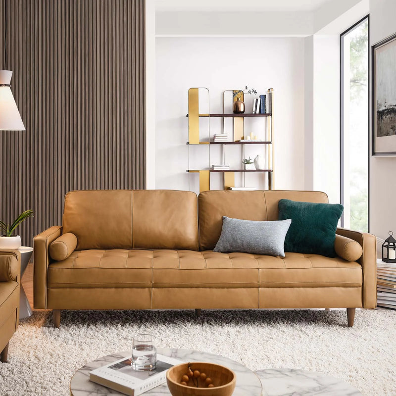 Cannon 88" TOP GRAIN Leather Sofa