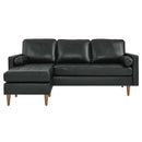 June Leather Apartment Sectional Sofa