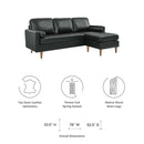 June Leather Apartment Sectional Sofa