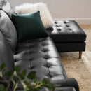 June Leather Apartment Sectional Sofa