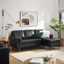 June Leather Apartment Sectional Sofa