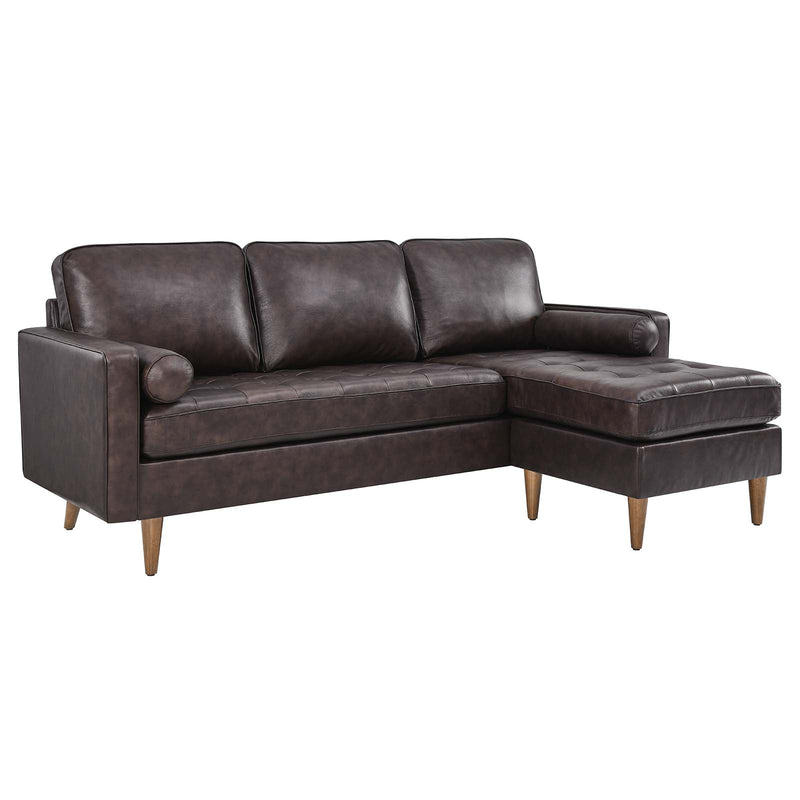 June Leather Apartment Sectional Sofa