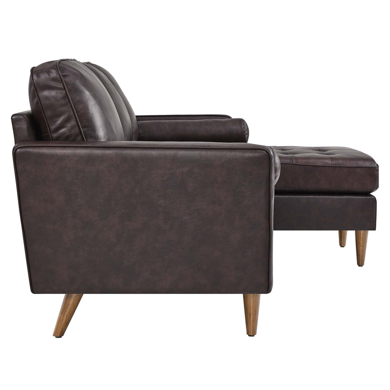 June Leather Apartment Sectional Sofa