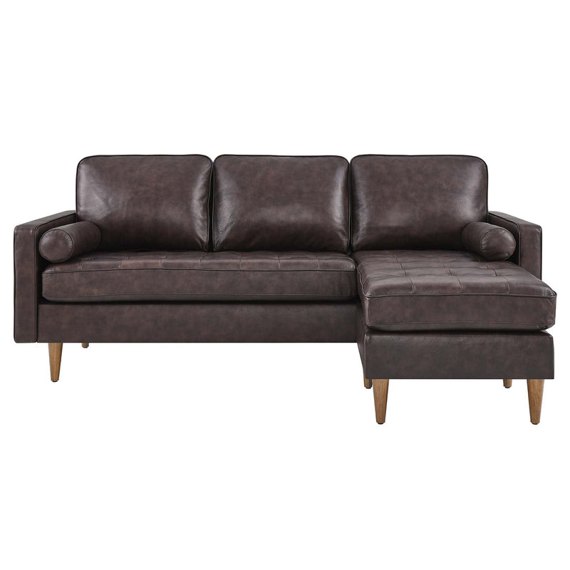 June Leather Apartment Sectional Sofa