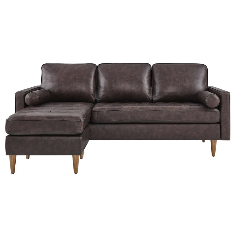 June Leather Apartment Sectional Sofa