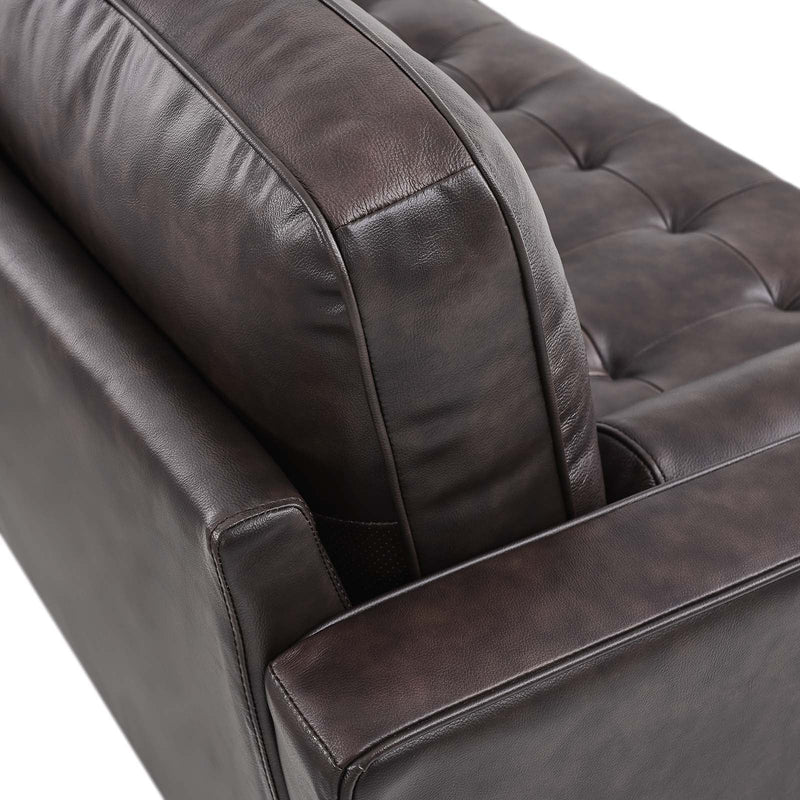 June Leather Apartment Sectional Sofa