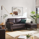 June Leather Apartment Sectional Sofa