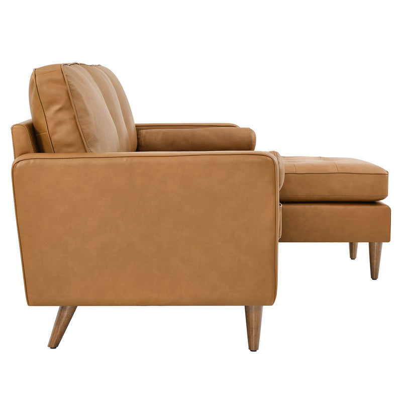 June Leather Apartment Sectional Sofa
