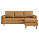 June Leather Apartment Sectional Sofa