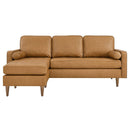 June Leather Apartment Sectional Sofa