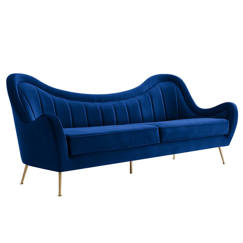 Cayden Channel Tufted Performance Velvet Sofa