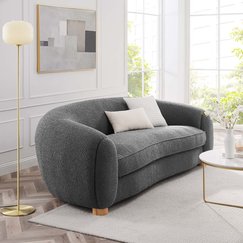 Teagan Boucle Upholstered Fabric Sofa