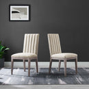 Sophie French Vintage Tufted Fabric Dining Side Chairs Set of 2