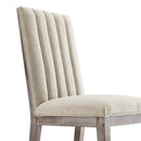 Sophie French Vintage Tufted Fabric Dining Side Chairs Set of 2
