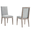 Sophie French Vintage Tufted Fabric Dining Side Chairs Set of 2