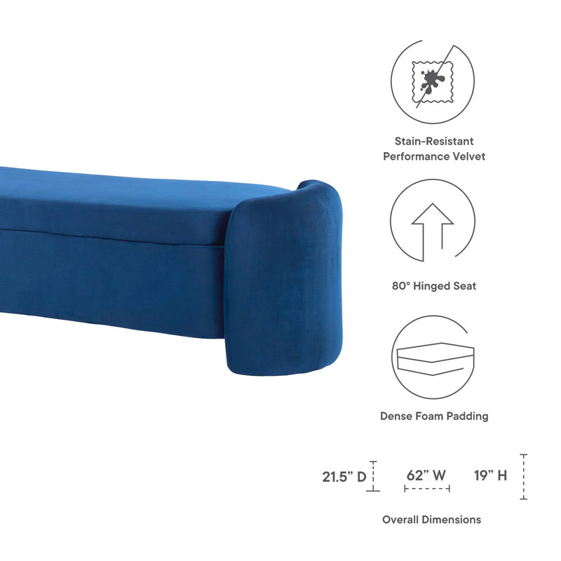 Scarlet Upholstered Performance Velvet Bench
