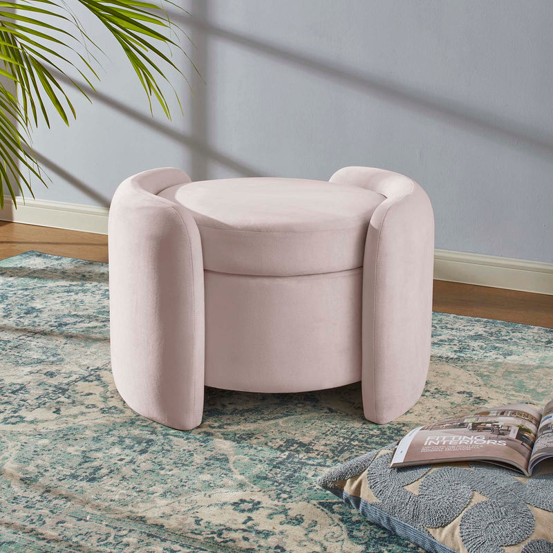 Scarlet Upholstered Performance Velvet Ottoman