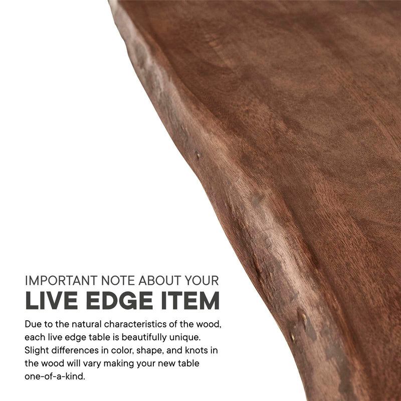 Thatcher 74"  Live Edge Acacia Wood Dining Table