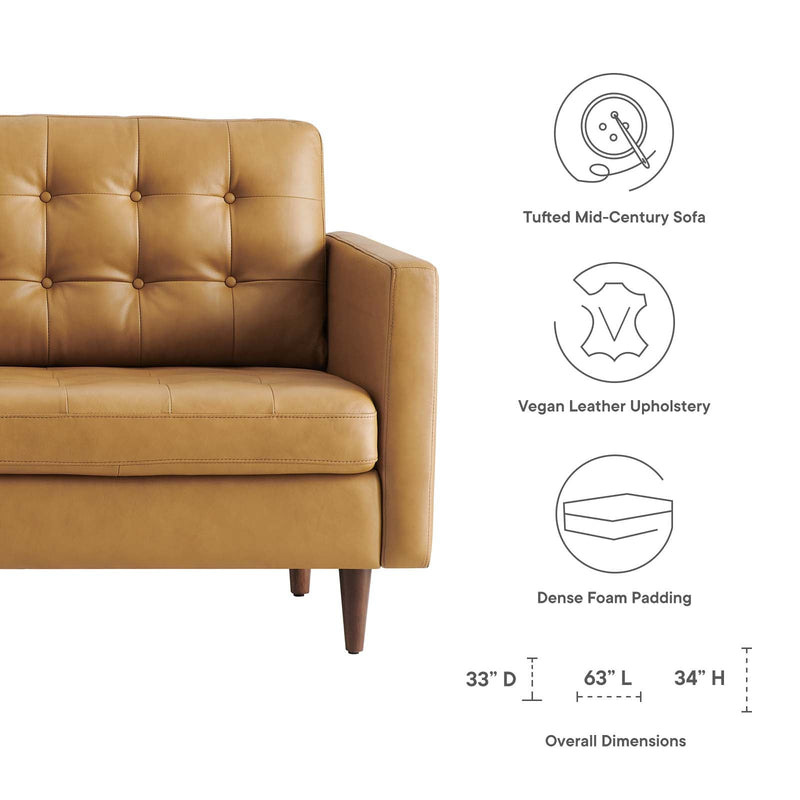 Jackson Tufted Vegan Leather Loveseat