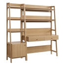 Raul 2-Piece Wood Office Desk and Bookshelf
