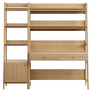 Raul 2-Piece Wood Office Desk and Bookshelf